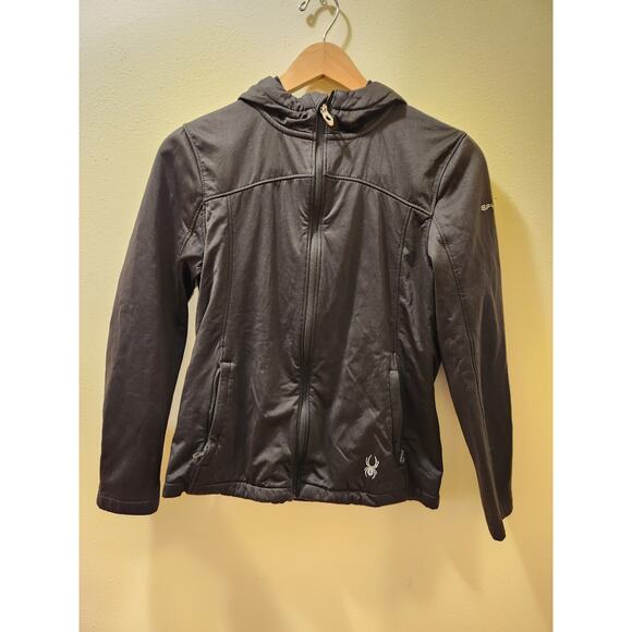 Spyder kids‎ black windbreaker jacket size M - Picture 1 of 6